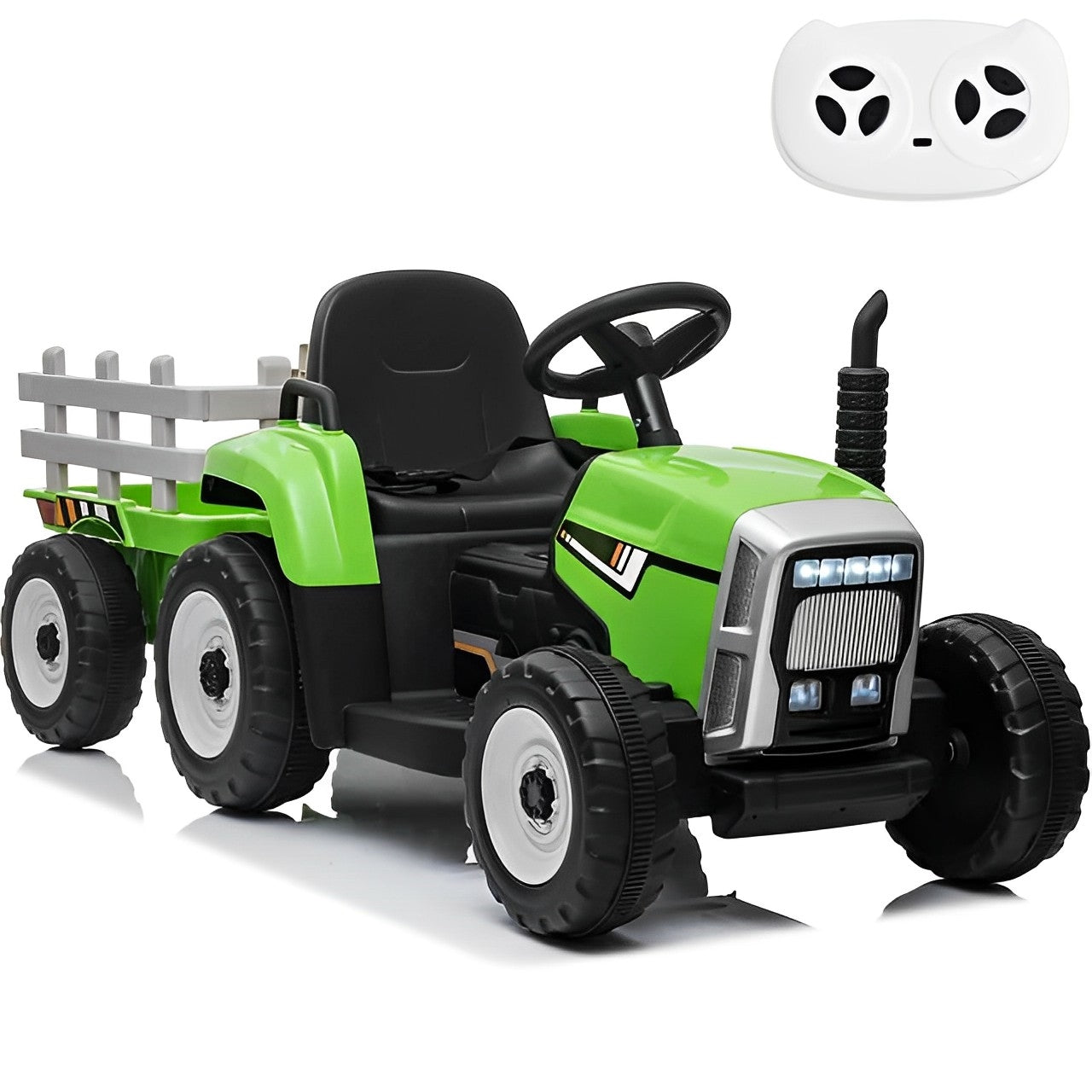 12V Kids Ride-on Tractor with Trailer Ground Loader with Remote Control