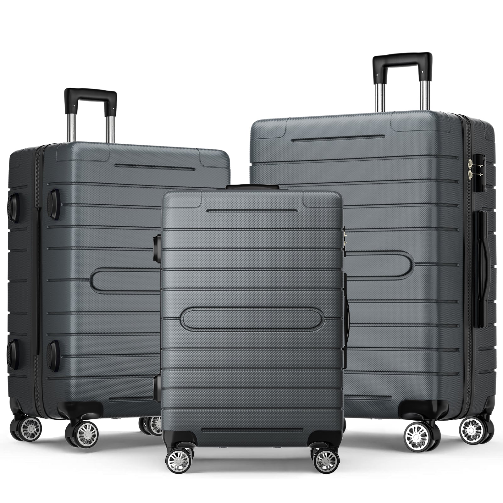3 Piece Luggage Set, Trunk Set, Hardside Lightweight Suitcase Carry with Spinner Wheels and TSA Lock, 20in/24in/28in