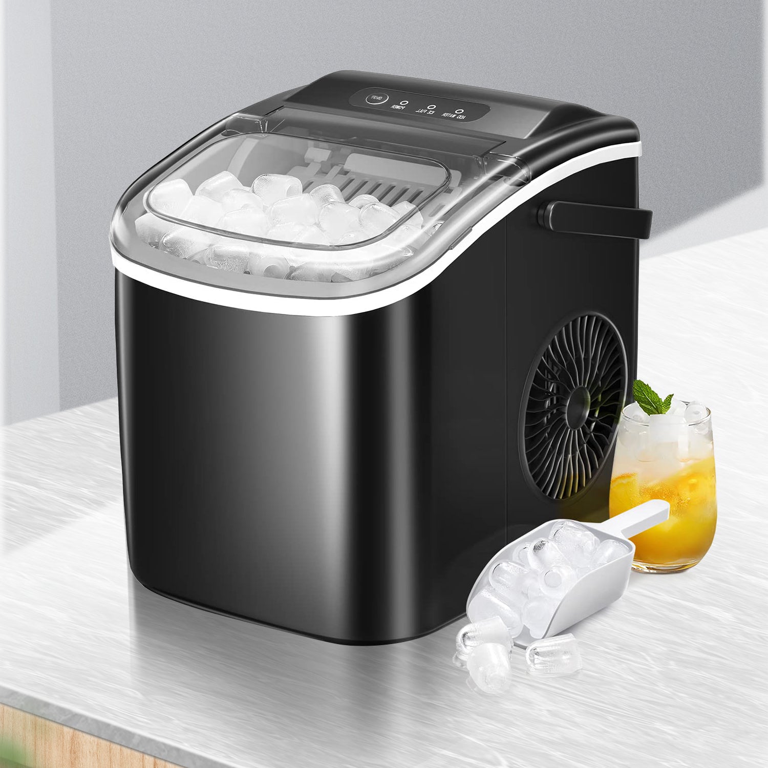 26 lbs Compact Portable Ice Maker Countertop with Handle