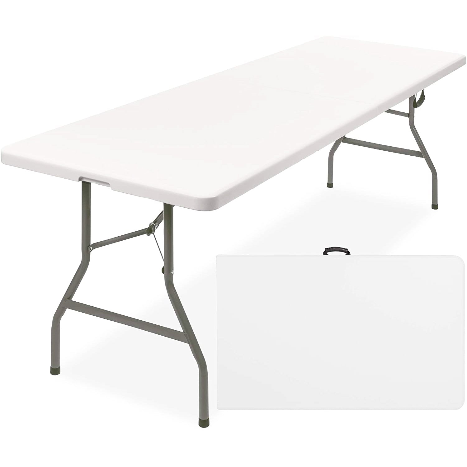8 ft. Multi-Functional Fold-in-Half Table with Durable Resin Surface