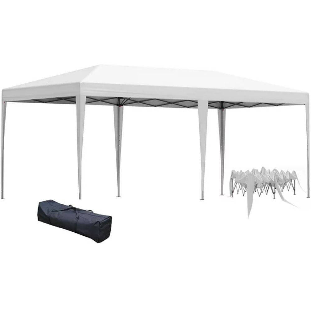 SUGIFT 10 ft. x 20 ft. White Outdoor Pop Up Canopy Gazebo Wedding Party Tent