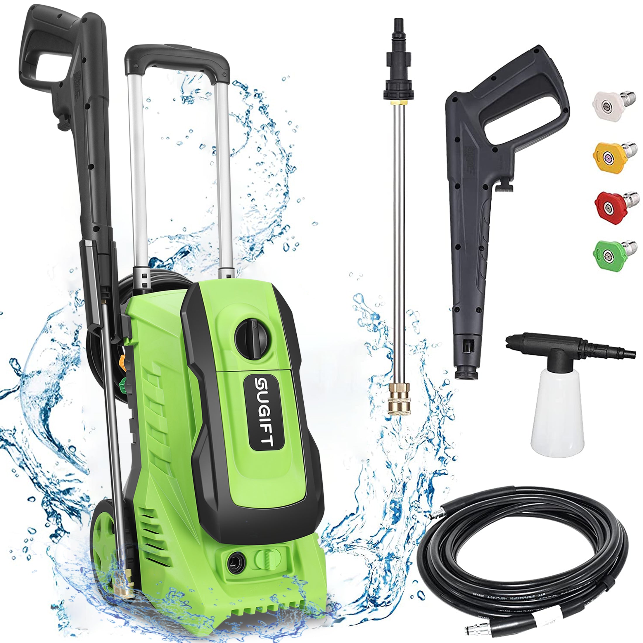 2600 Max PSI 1.8 GPM Electric High Pressure Washer, Cleans Cars/Fences/Patios