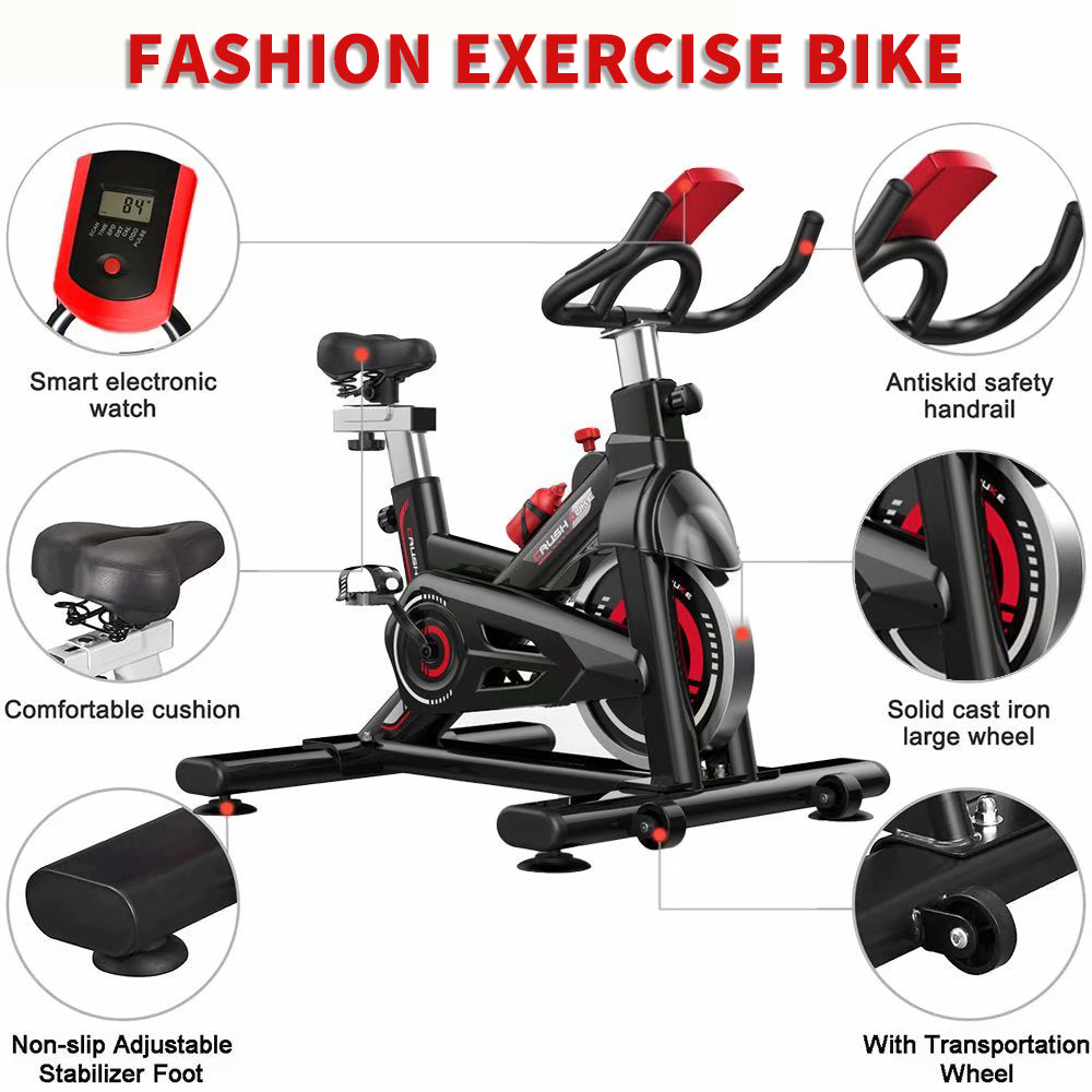 SUGIFT  Adjustable Exercise Bike, Magnetron Exercise Bike with LCD Screen and Bottle Cage