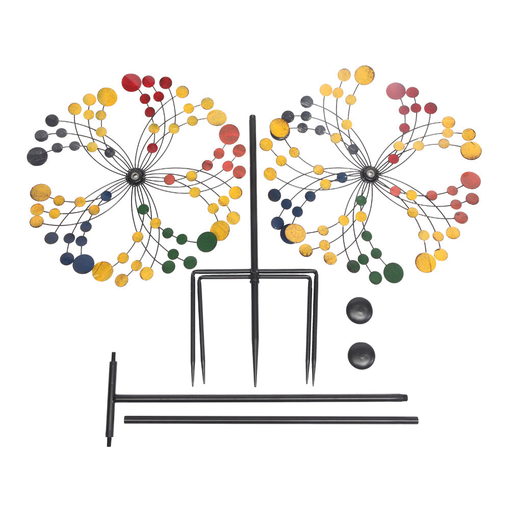 Wrought Iron Windmill-Colorful Round