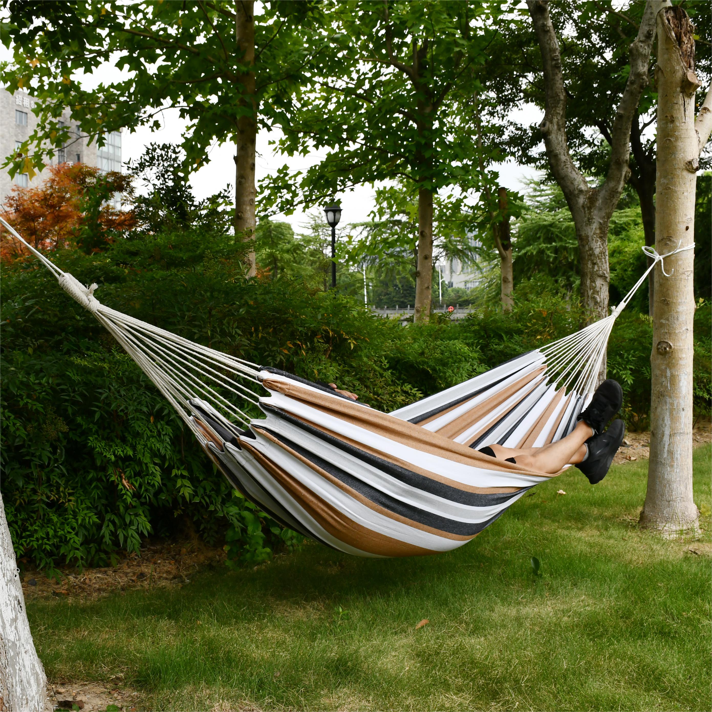 Double Cotton Hammock Bed with Portable Carrying Bag