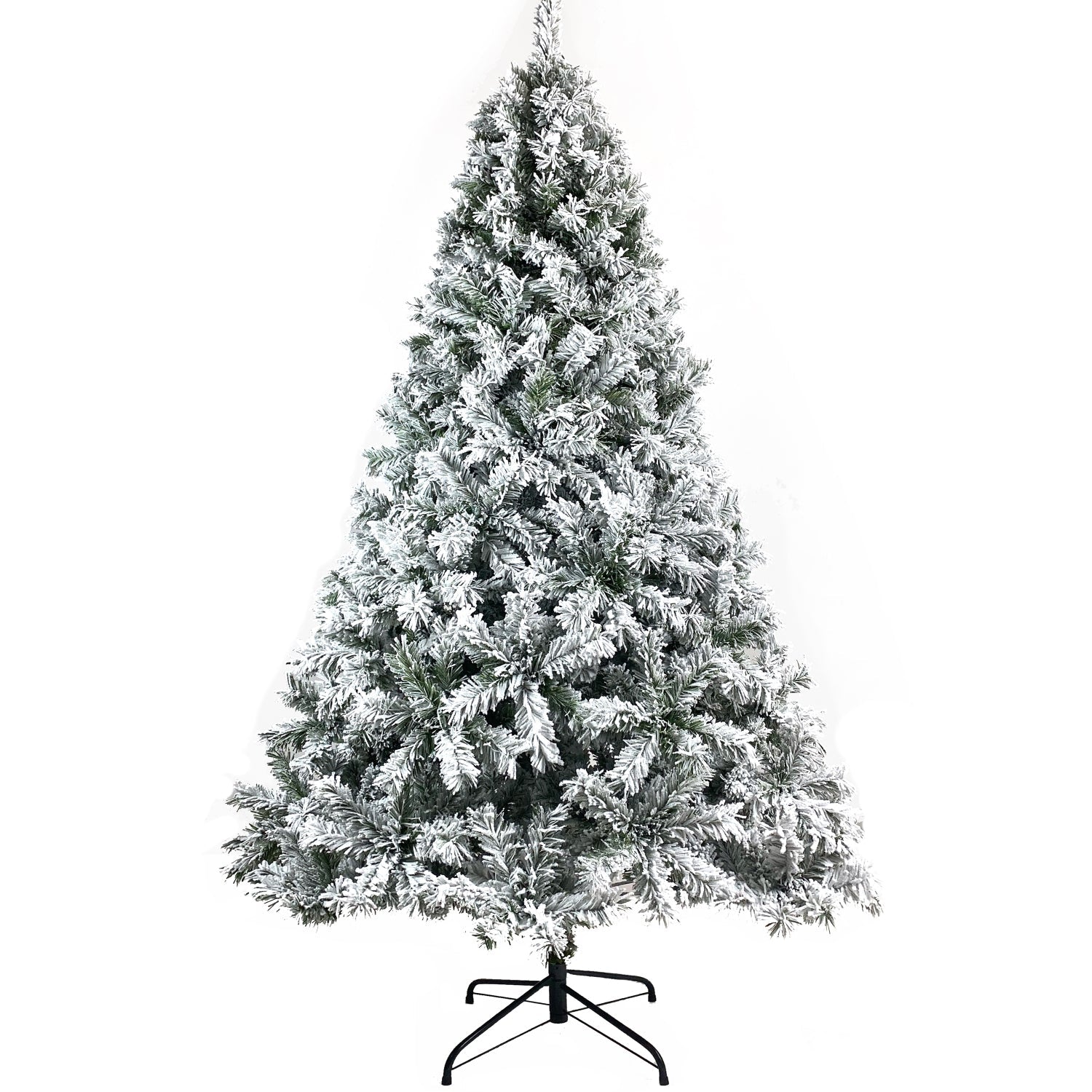 SUGIFT  7.5FT Hinged Artificial Fir Chritmas Tree, Snow Flocked Artificial Holiday Christmas Tree w/1,346 Branch Tips