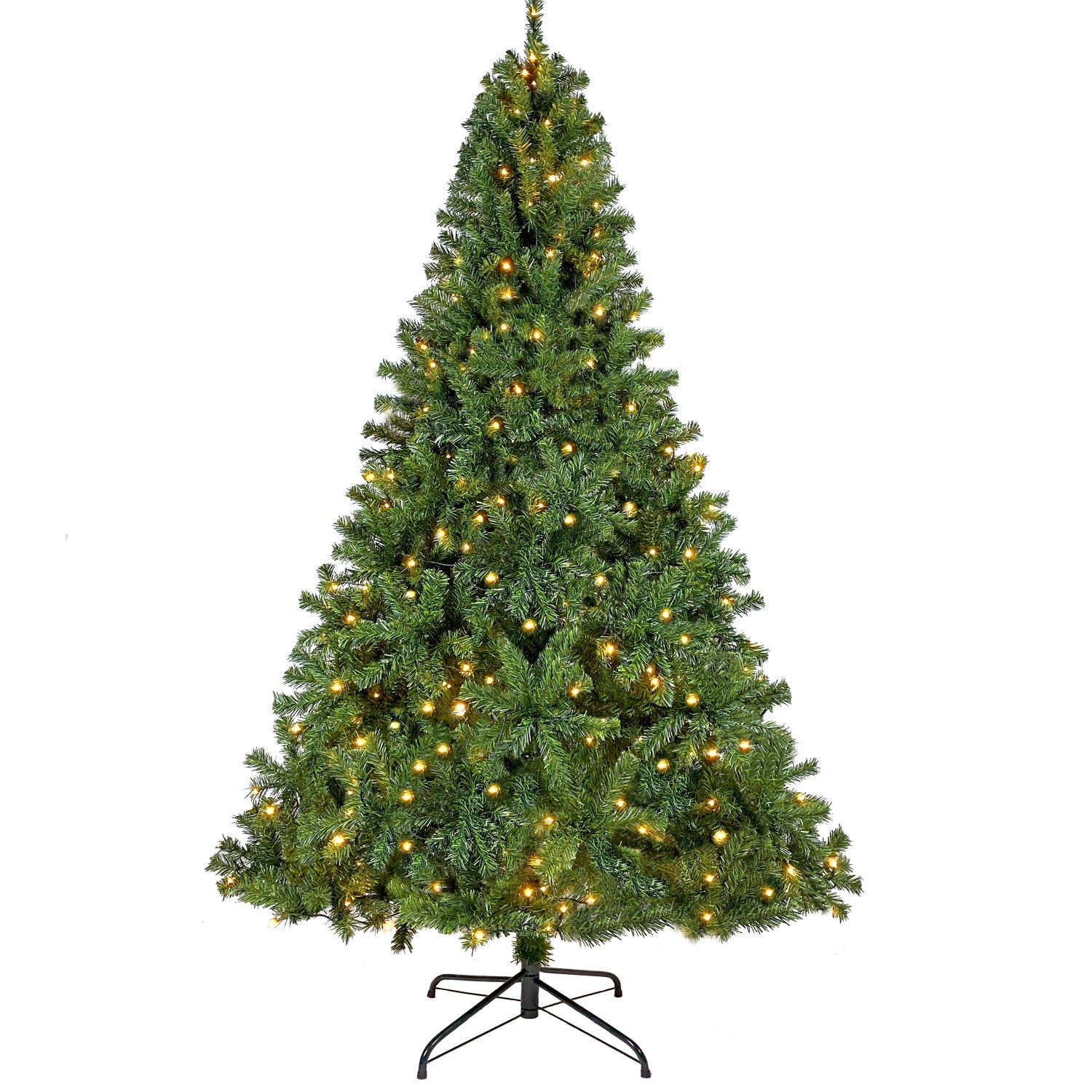 SUGIFT  7.5FT Pre-Lit Hinged Fraser Fir Artificial Fir Christmas Tree w/1,250Tips, 350 LED Lights