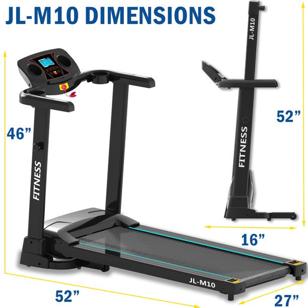 SUGIFT  Folding Treadmill with Cup Holder LED Display Slope Adjustment