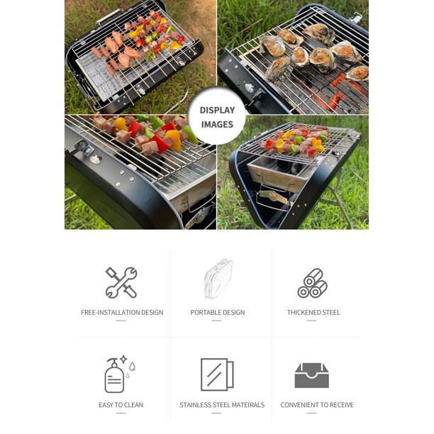 SUGIFT  Charcoal Grill Collapsible and portable Handle design BBQ grill for Outdoor BBQ