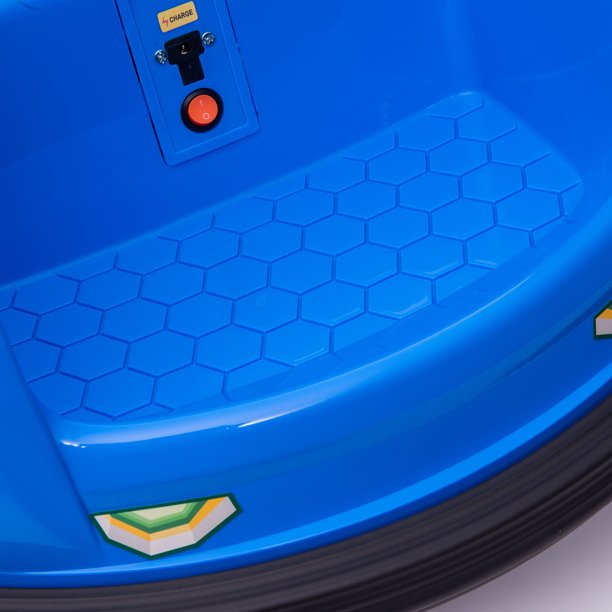 SUGIFT  6V Kids Bumper Car, Toddler Ride On Toy, Roller Caster Vehicle with Light Strip, ASTM-Certified for 3 to 8 Years Old - Light Blue + Green