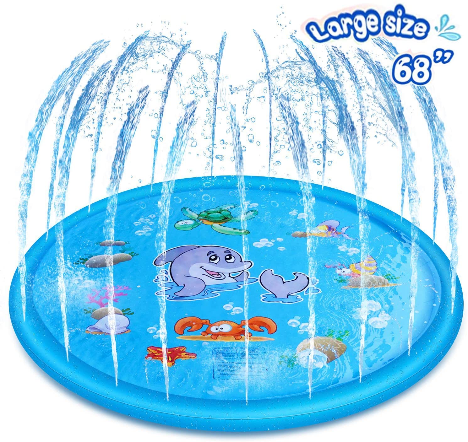Sprinkler Splash, Kids Pool, Outdoor Lawn Water Toys, Splash Pad, Wading Swimming Pool, Inflatable Splash Sprinkler Pad