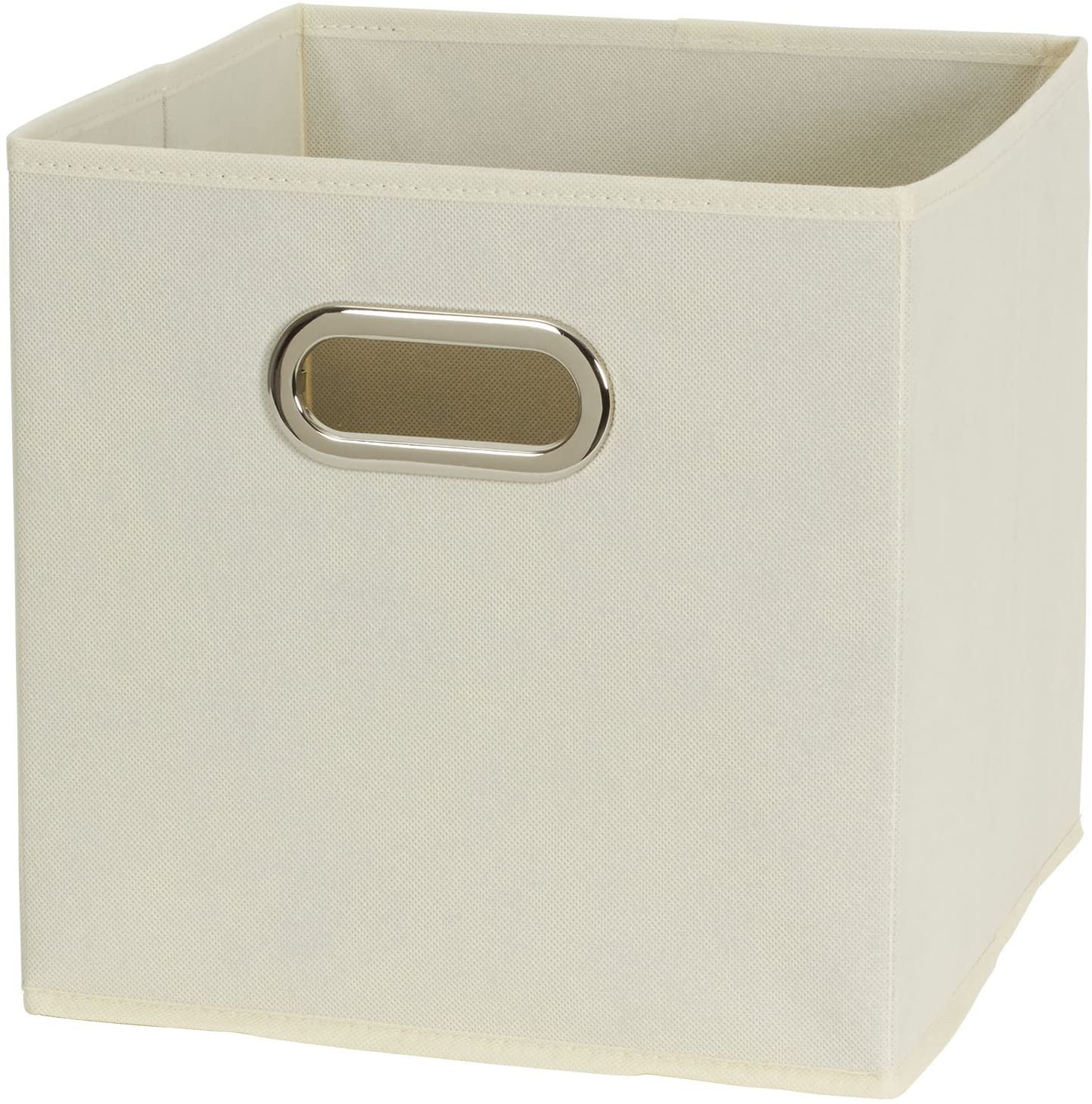 SUGIFT  Collapsible Fabric Storage Cubes Organizer with Handles, Beige - Pack of 6