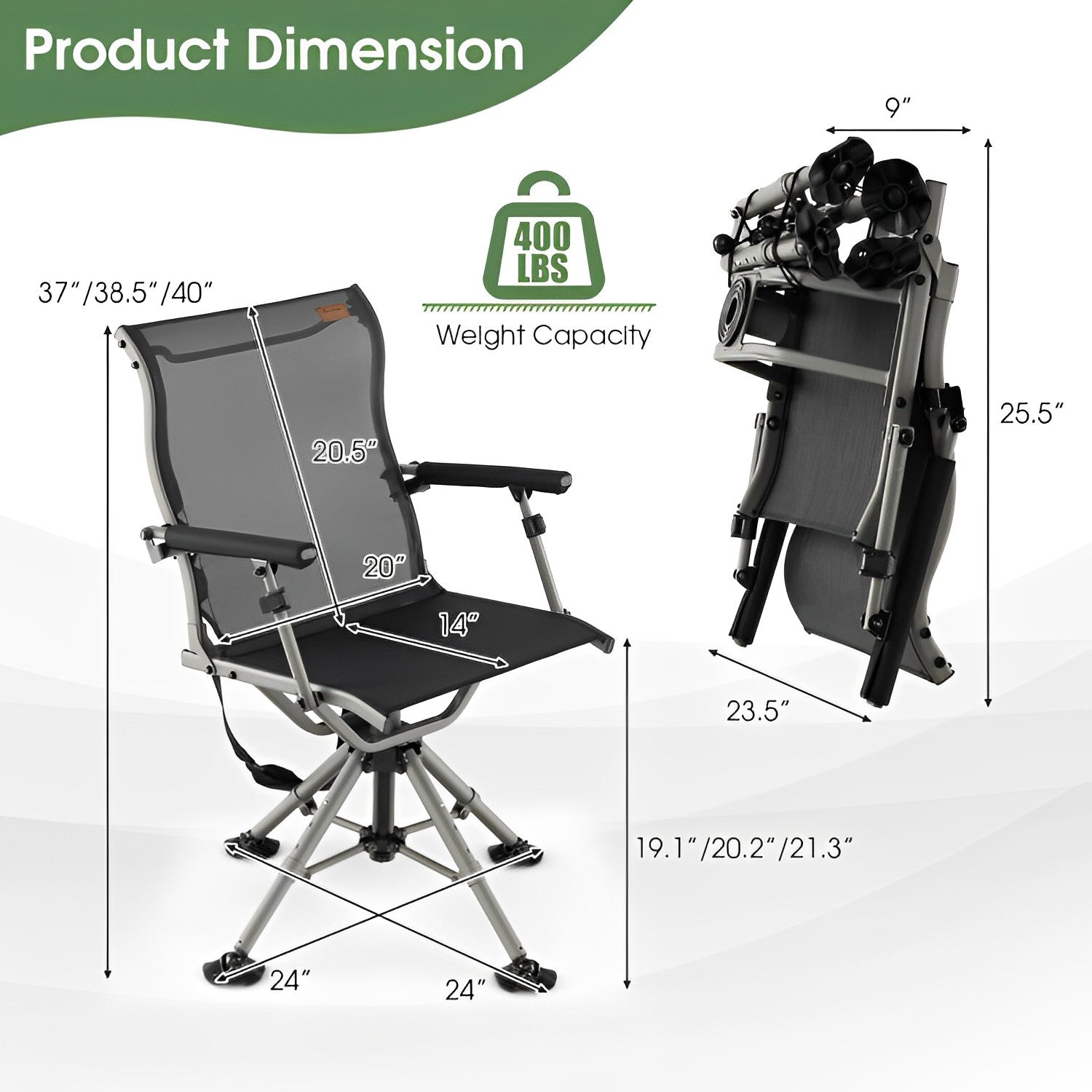 360 Degree Silent Swivel Hunting Chair