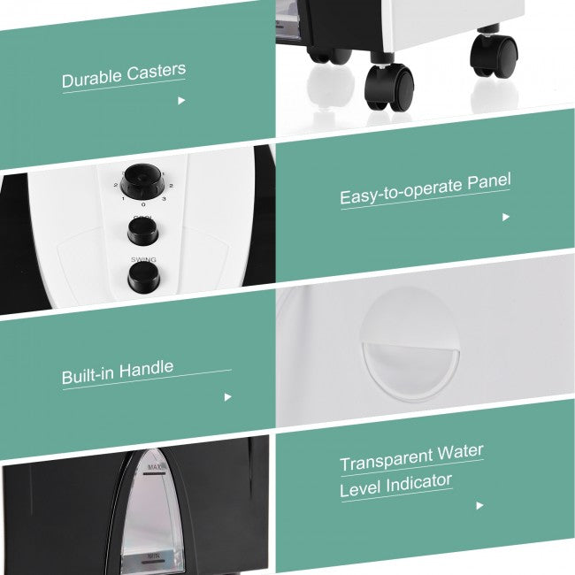 SUGIFT  3-in-1 Portable Evaporative Air Cooler with Filter Knob for Indoor,white