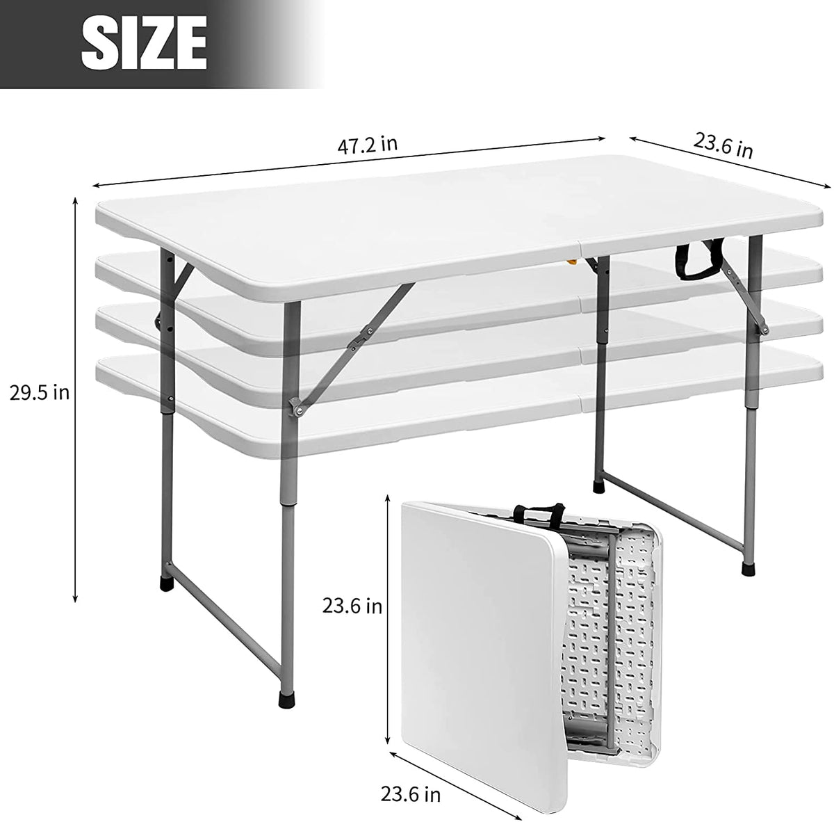 4 ft. Fold-in-Half Banquet Table with Handle – SUGIFT