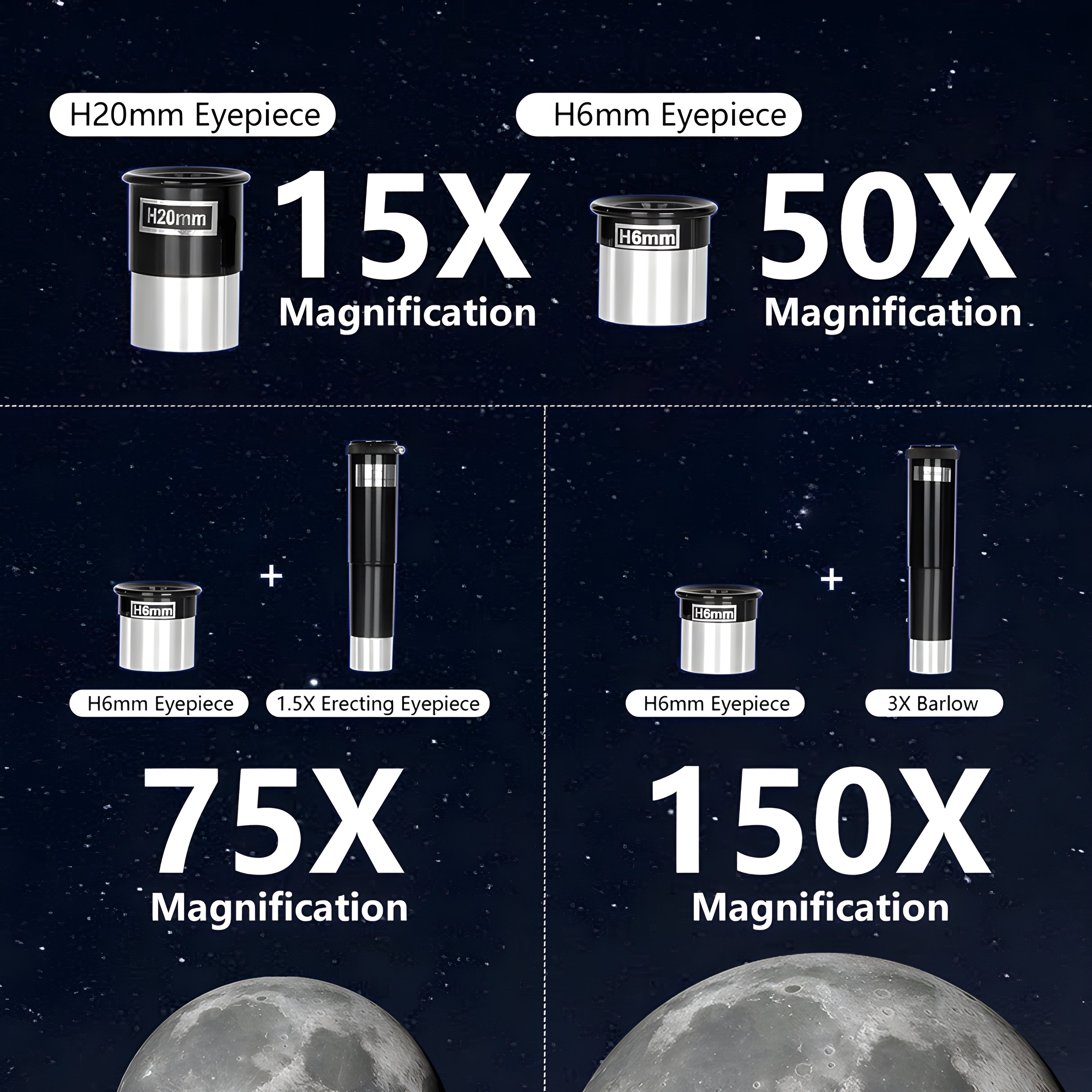 Portable 70mm Refractor Telescope for Adults & Kids - 15X-150X Magnification with Phone Adapter and Wireless Remote