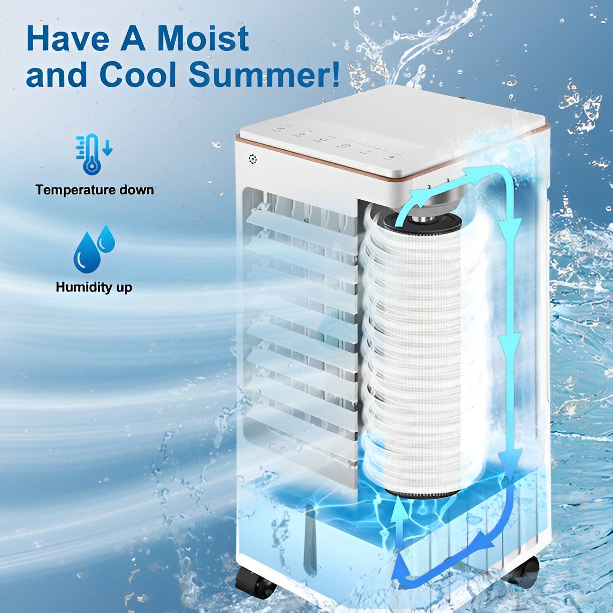 3-IN-1 Evaporative Air Cooler Portable Fan Cooling