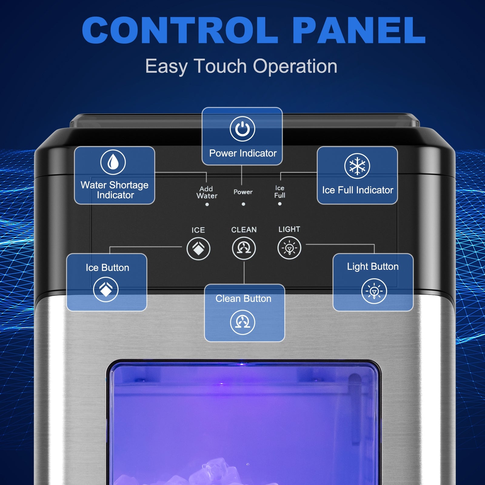 Ice Maker Countertop 44lbs Per Day with Ice Shovel and Self-Cleaning