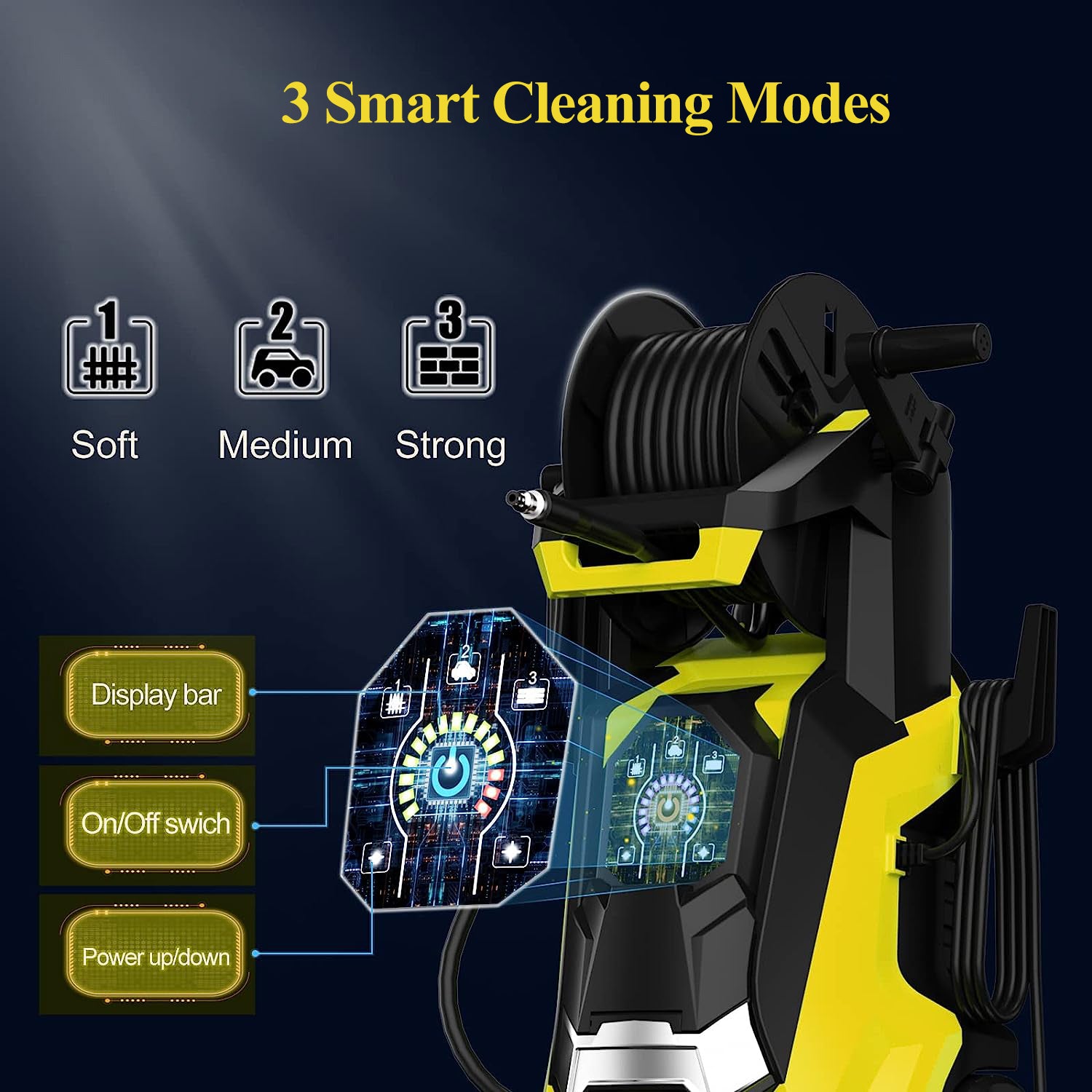 2600 Max PSI 1.8 GPM 14.5 Amp Electric Pressure Washer with Touch Screen Adjustable Pressure