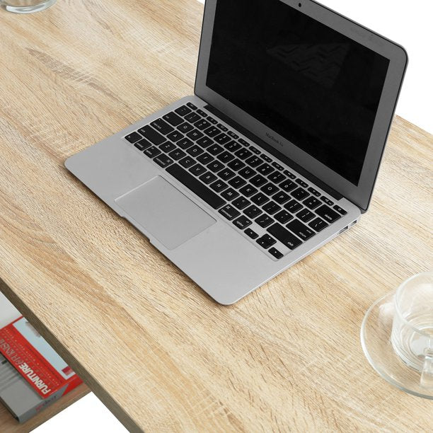 SUGIFT  2 in 1 computer desk/ L-shape Desktop With Shelves Office Table Office Surface Office Furniture