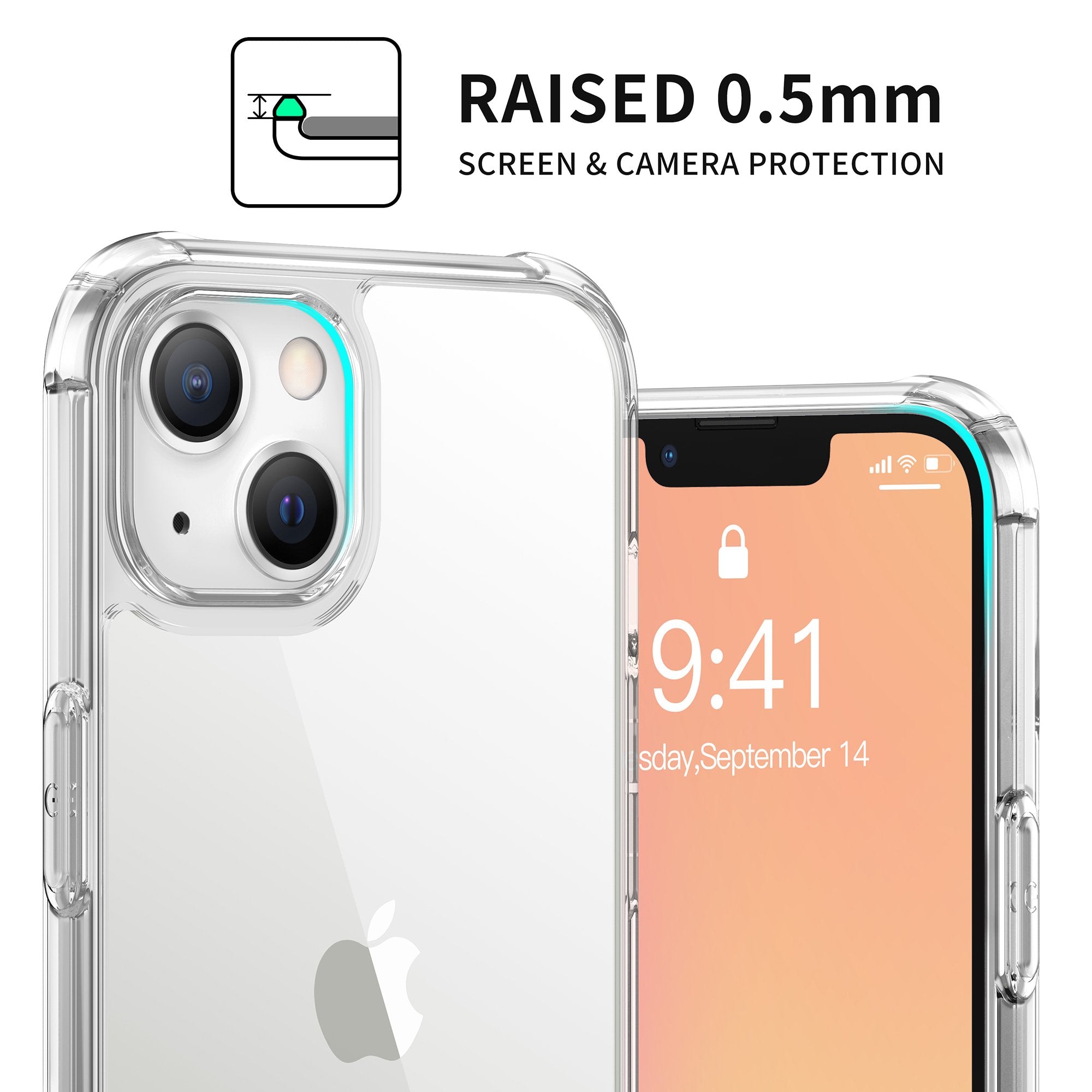 SUGIFT  Rugged Phone Case for iPhone 13, Clear