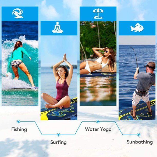 SUGIFT 6 ft Surfboard with Removable Fins Beginner Board for Adults and Kids