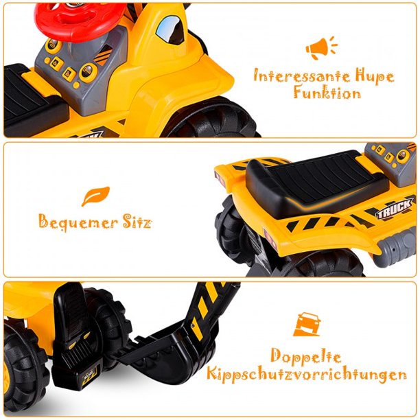SUGIFT  Kids Ride On Construction Excavator with Safety Helmet