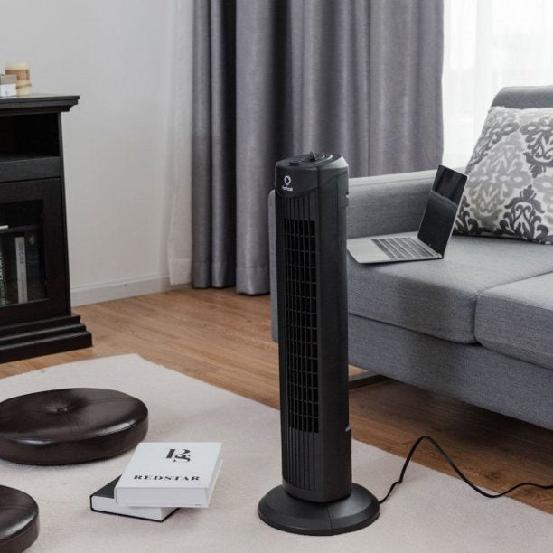 SUGIFT  Tower Fan Stand Fan Oscillating Fan Bladeless Air Cooler 35W 28 Inch Black