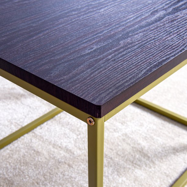 SUGIFT  Coffee Table with MDF Top, Nesting Table End Desk with Metal Legs Dark Gray 17.71 x 20.87 x 15.35 inch