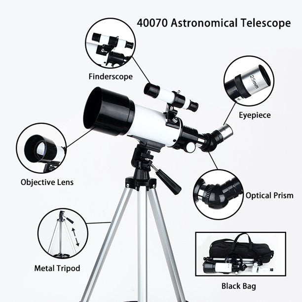 SUGIFT  Telescopes  for Kids and Beginners 70mm Aperture 400mm AZ Mount Telescope with Tripod, Blue