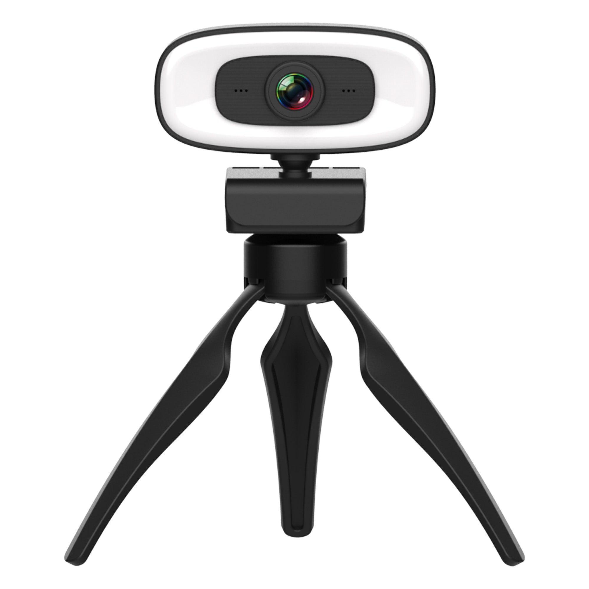 SUGIFT  2K HD Webcam with Microphone and Fill Light,Rotation - 3 Adjustable Brightness, USB Streaming Web Camera Wide Angle