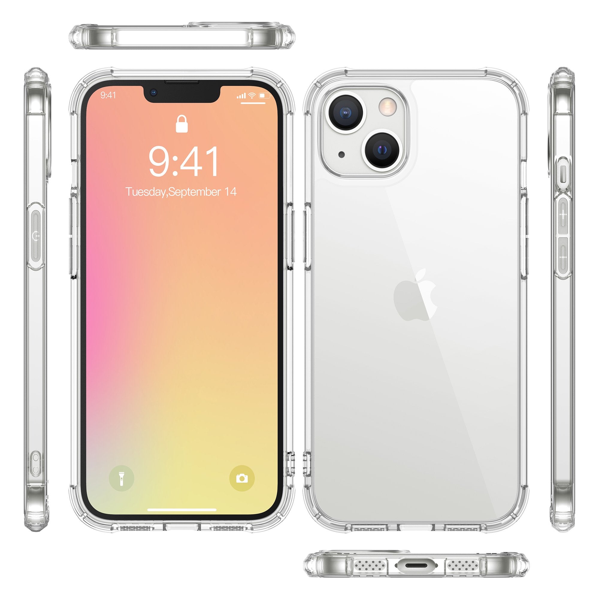 SUGIFT  Rugged Phone Case for iPhone 13, Clear