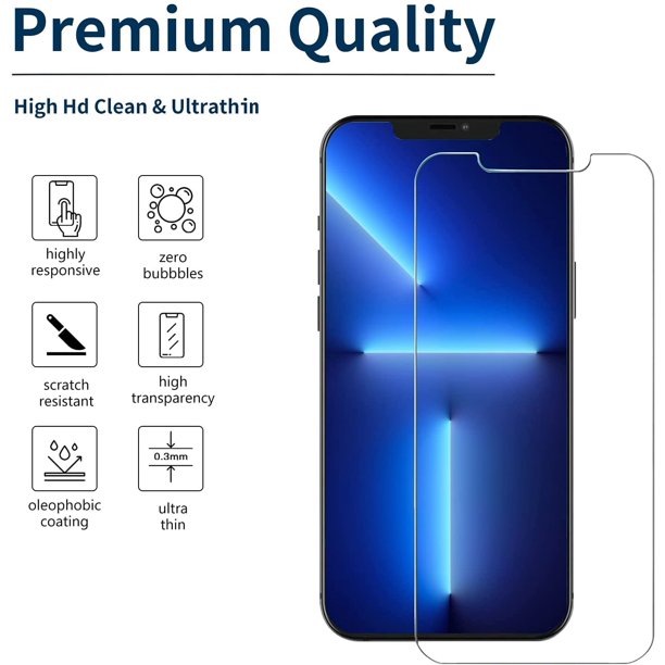 SUGIFT  Screen Protector Designed for iPhone 13 PRO MAX Tempered Glass, 6.7 inch (3 PACK )