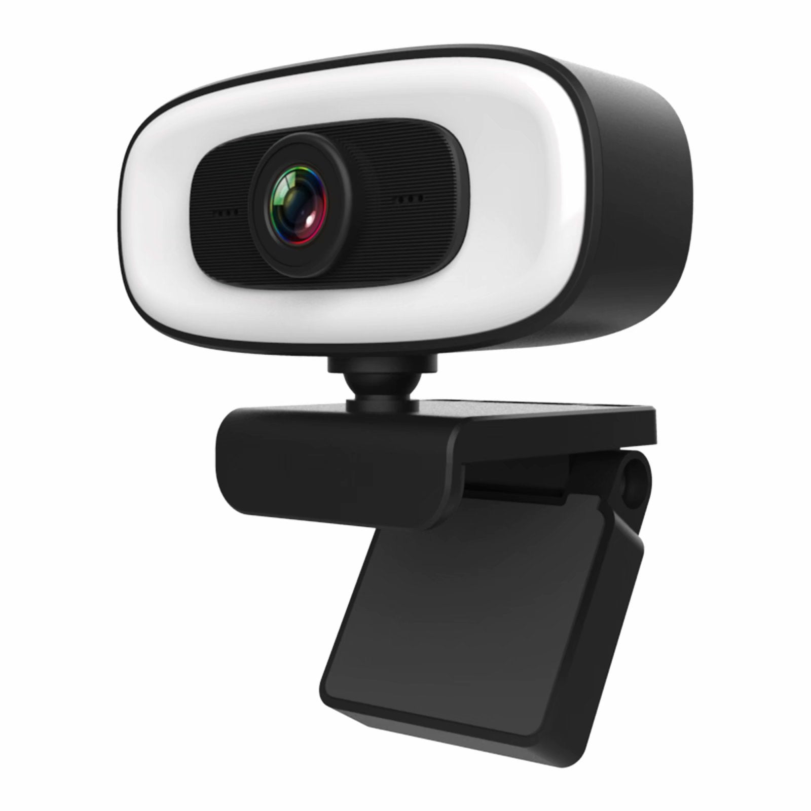 SUGIFT  2K HD Webcam with Microphone and Fill Light,Rotation - 3 Adjustable Brightness, USB Streaming Web Camera Wide Angle
