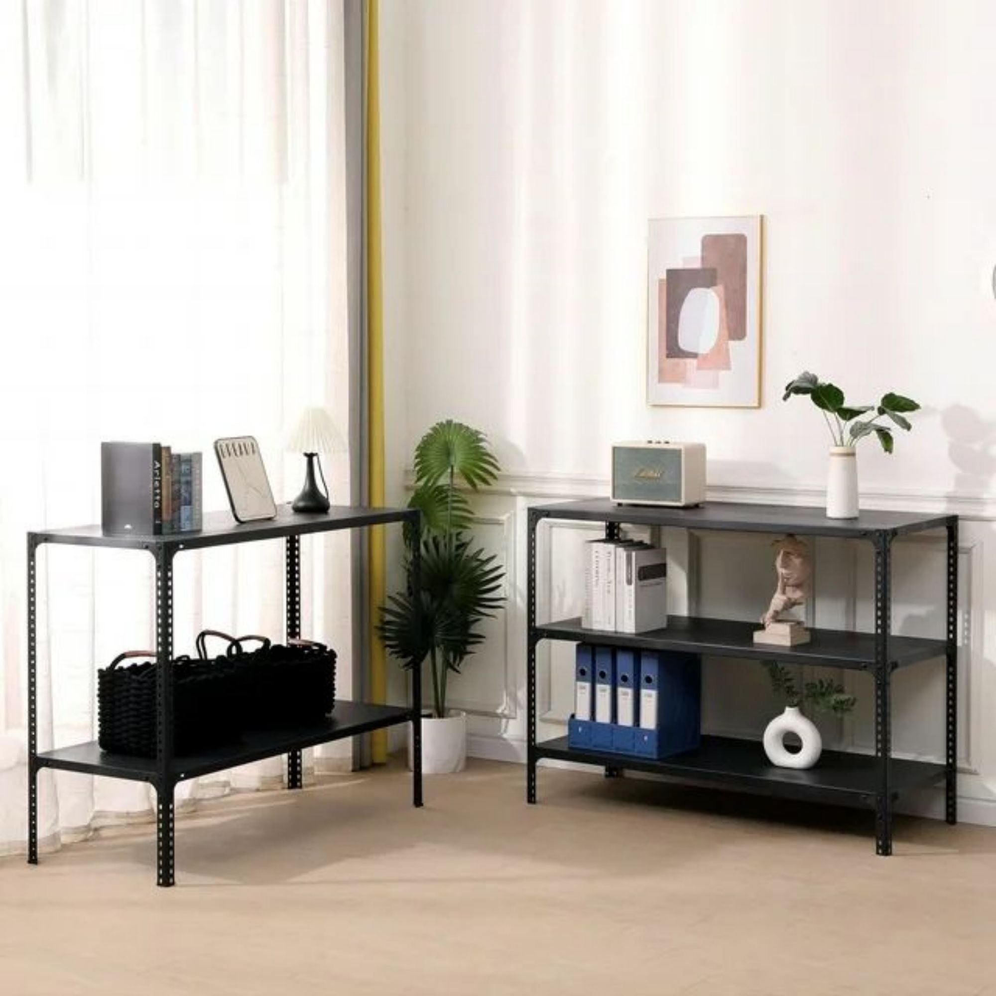 SUGIFT 5-Tier Storage Rack Shelf Freestanding Shelving Unit, Black