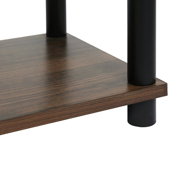 SUGIFT  2-Tier Shelves End Tables Bookshelf Brown
