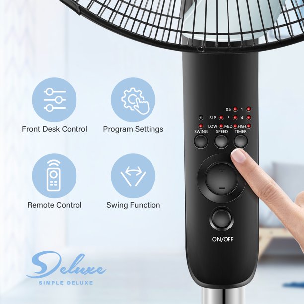 SUGIFT  Pedestal Fans 16¡å Adjustable 3 Speed Stand Fan Oscillating Fans with Remote Control Floor Fans