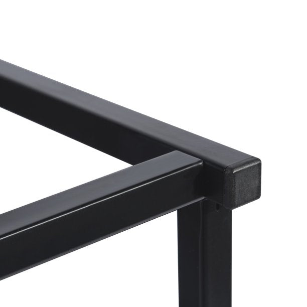 SUGIFT  3 Pack Black Square Nesting MDF Coffee End Desk/Side Table Set