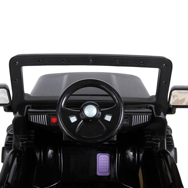 SUGIFT  12V Electric Ride On Cars Kids Battery-Powered SUV with Remote Control W/ MP3 Player, LED Headlights, Black