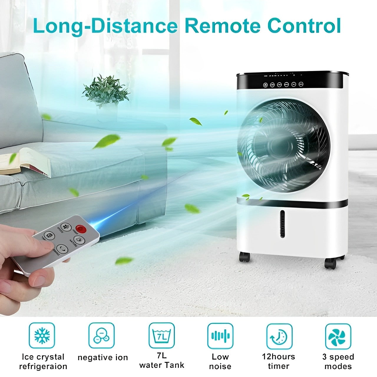 3-in-1 Air Cooler Portable Evaporative Air Cooler Fan with Remote Control