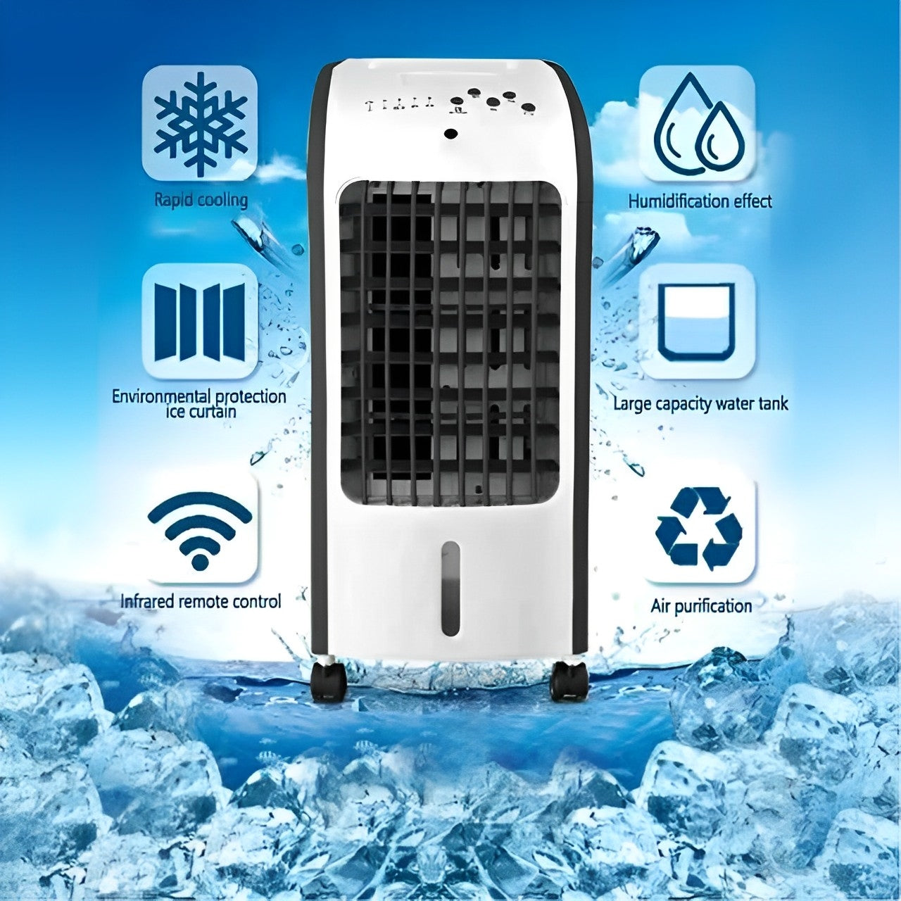 3-in-1 Evaporative Portable Air Cooler Fan and Humidifier with Remote Control