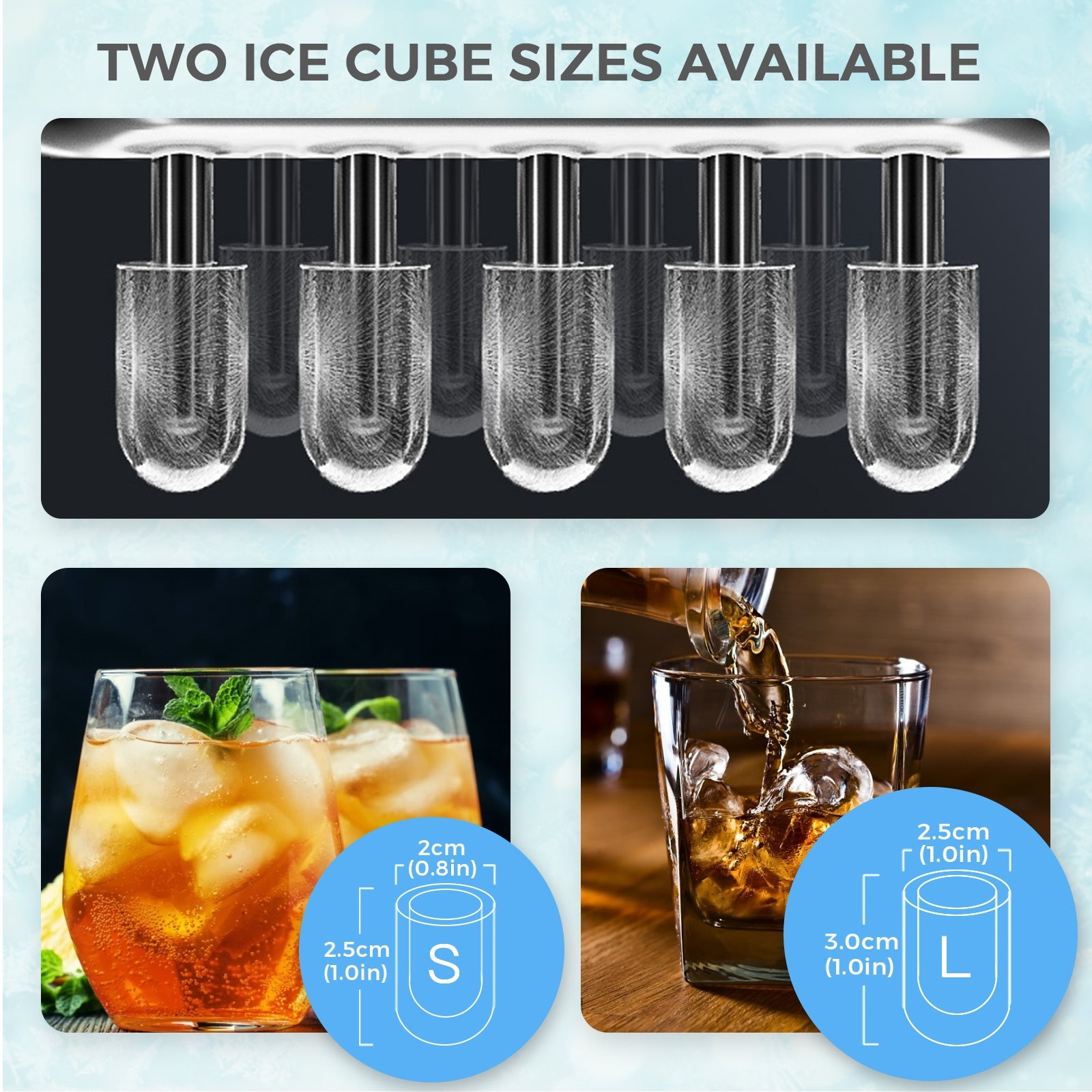 26Lbs/24H Portable Ice Maker Machine with Scoop and Basket