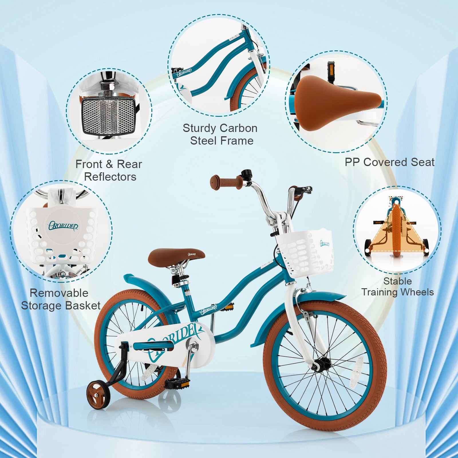 18'' Children Bicycle with Front Handbrake and Rear Coaster Brake