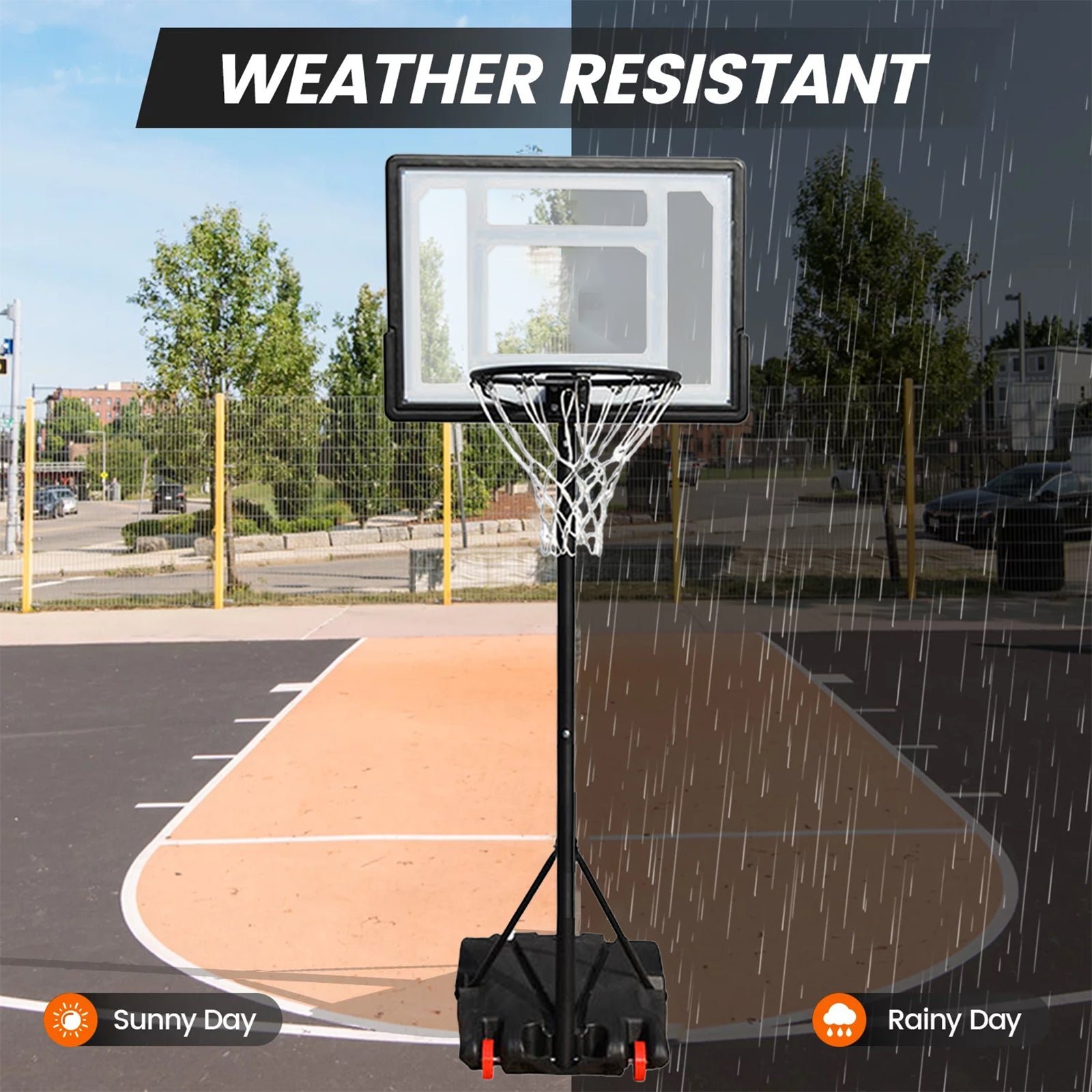 Height-Adjustable Portable Basketball Hoop System
