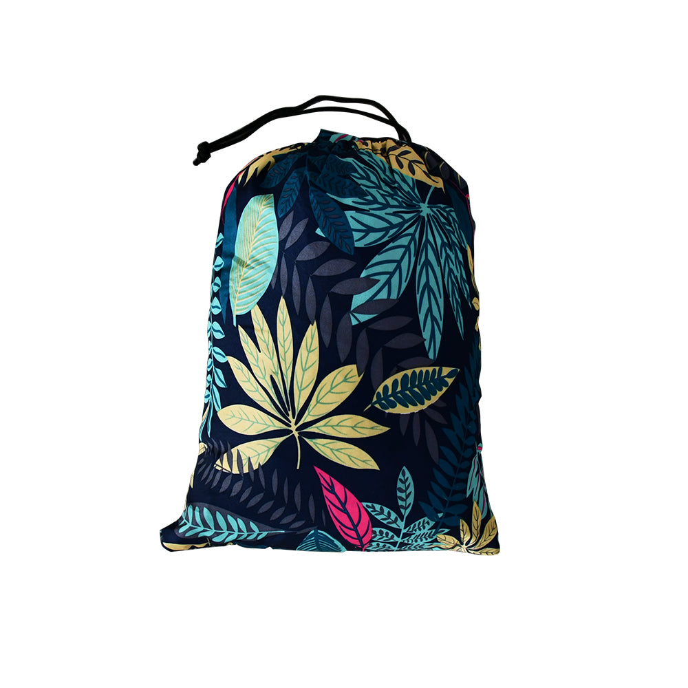 Portable Camping Hammock Cloth, Two Person Blue Leaf Print