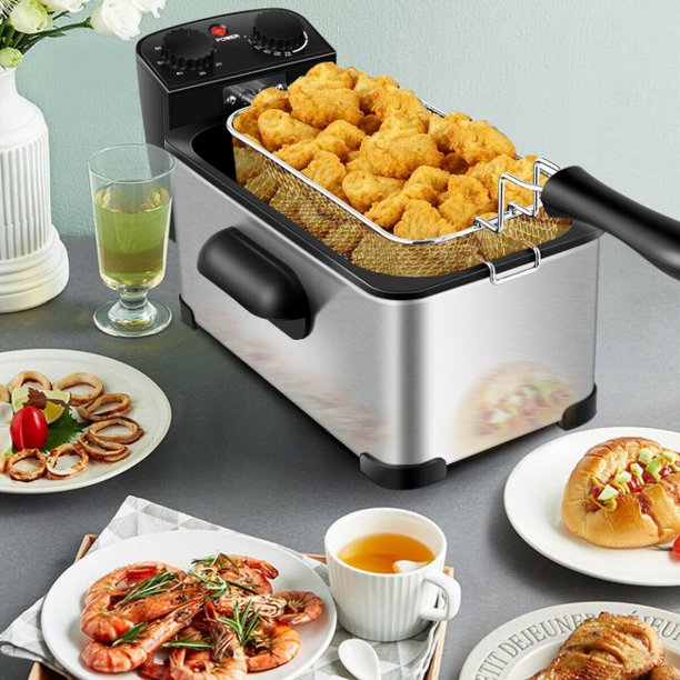 SUGIFT  Fryer 3.2 Quart Electric Stainless Steel Deep Fryer with Timer