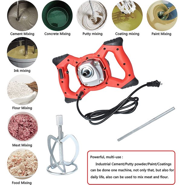 1600W Electric Handheld Concrete Cement Mortar Grout Cement Mixer