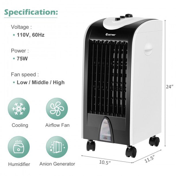 SUGIFT  3-in-1 Portable Evaporative Air Cooler with Filter Knob for Indoor