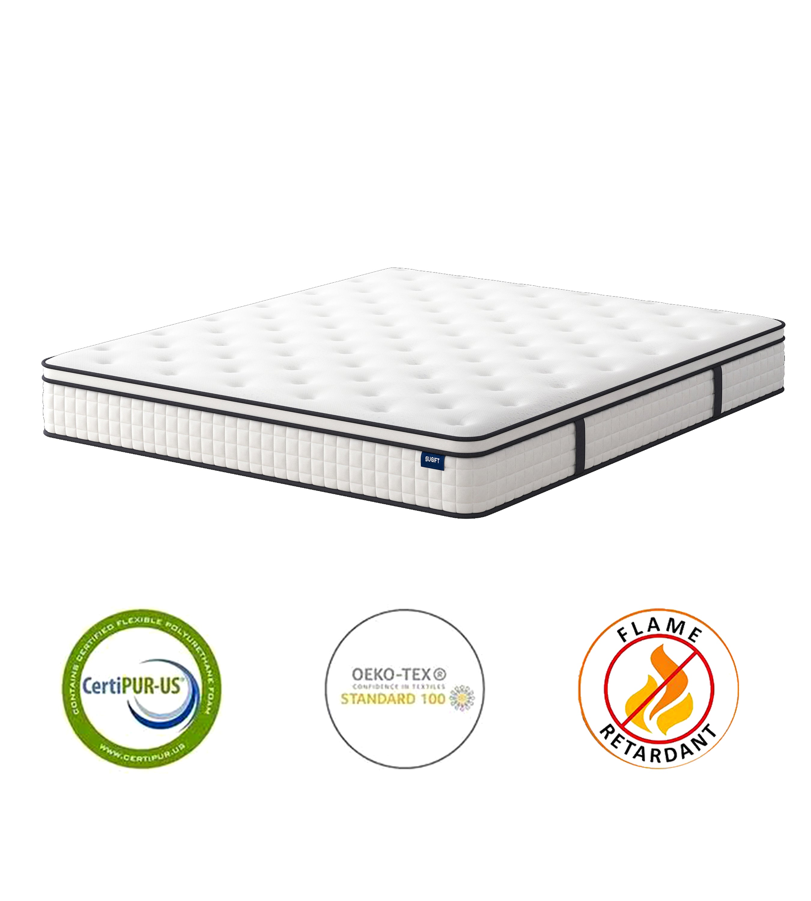SUGIFT Mattress, 12 inch Hybrid Mattress in a Box, Memory Foam - Queen