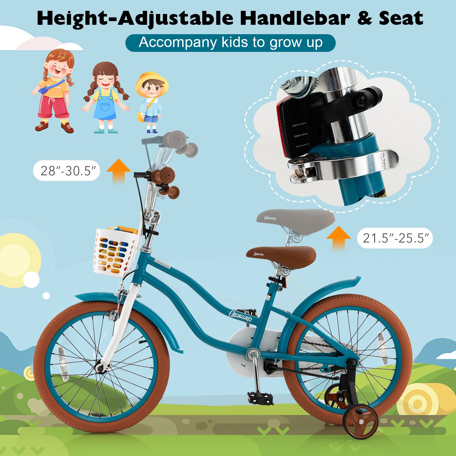 18'' Children Bicycle with Front Handbrake and Rear Coaster Brake